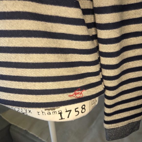 Levi's Crewneck Striped Sweatshirt - Gray and Navy - Size S - Picture 3 of 4